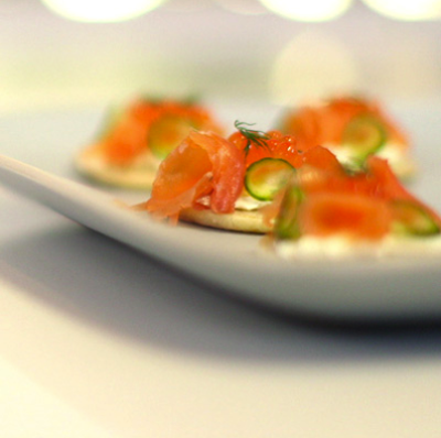 hestons-smoked-salmon-blinis-with-soured-cream-butter-pickled-cucumber